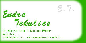 endre tekulics business card